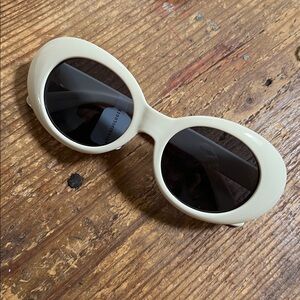 Cream Oval Sunglasses Anthropology New